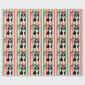 Boston Terrier kerstwrapping Paper Cadeaupapier (Vlak)