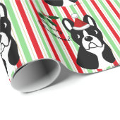 Boston Terrier kerstwrapping Paper Cadeaupapier (Rol Hoek)