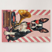 Boston Terrier Keurige Valentijnsmonocle Legpuzzel (Horizontaal)