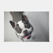 Boston Terrier kijkt op Deurmat (Voorkant)