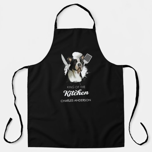 Boston Terrier King of the Kitchen Cooking Dog Schort (Voorkant)