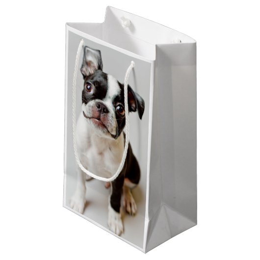 Boston Terrier Klein Cadeauzakje (Voorkant Gekanteld)