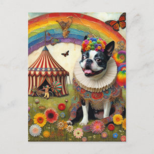 Boston Terrier Kleurrijk Circus Briefkaart