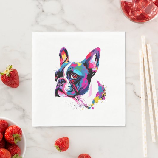 Boston Terrier kleurrijk Servet (Insitu)