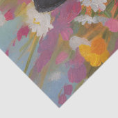 Boston Terrier Kleurrijke Wildflower Field Decoupa Tissuepapier (Detail)