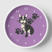 Boston Terrier Klok Ontwerp in Paarse (Voorkant)