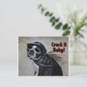 Boston Terrier:  Krek het, Baby! Briefkaart (Staand voorkant)