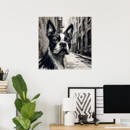 Boston Terrier-kunstposter Poster