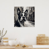 Boston Terrier-kunstposter Poster (Keuken)
