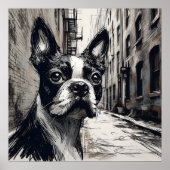 Boston Terrier-kunstposter Poster (Voorkant)