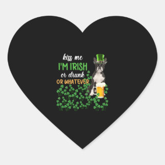 Boston Terrier kus me ik ben Iers of Drink of wat Hart Sticker