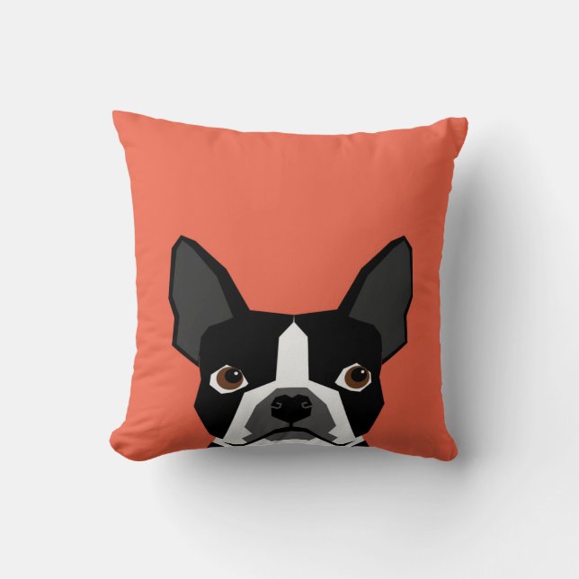 Boston Terrier Kussen Cute Grappige Boston Terrier (Voorkant)