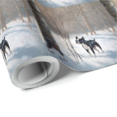 Boston Terrier Laat het sneeuwen Kerstmis Cadeaupapier (Rol Hoek)