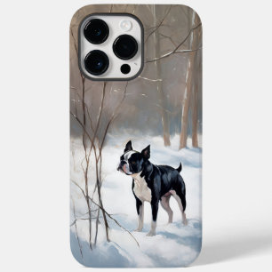 Boston Terrier Laat het sneeuwen Kerstmis Case-Mate iPhone 14 Pro Max Hoesje