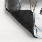 Boston Terrier Laat het sneeuwen Kerstmis Muismat (Hoek)