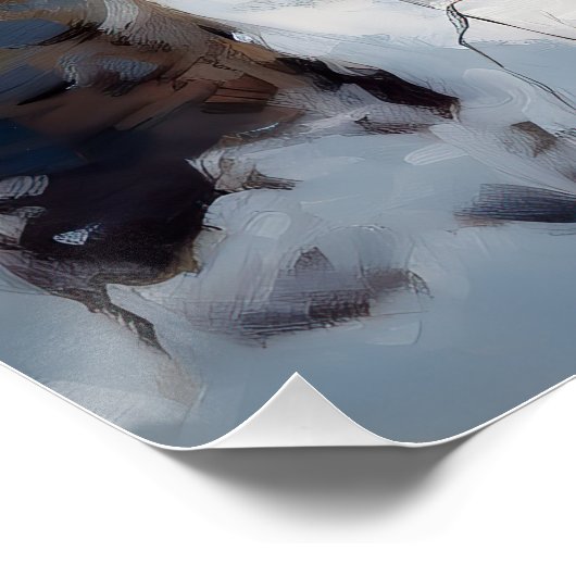 Boston Terrier Laat het sneeuwen Kerstmis Perfect Poster (Hoek)