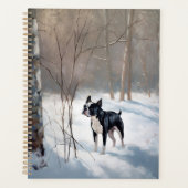 Boston Terrier Laat het Sneeuwen Kerstmis Planner (Voorkant)