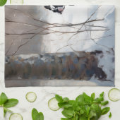 Boston Terrier Laat het sneeuwen Kerstmis Theedoek (Gevouwen)