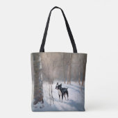 Boston Terrier Laat het sneeuwen Kerstmis Tote Bag (Achterkant)