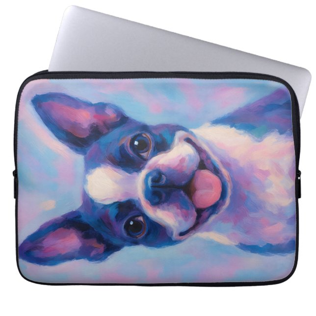 Boston Terrier-laptophoes Laptop Sleeve (Voorkant)