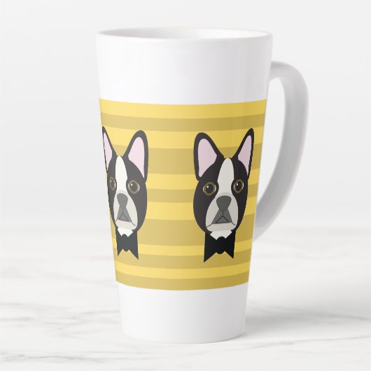 Boston Terrier Latte Mok (Rechterhoek)