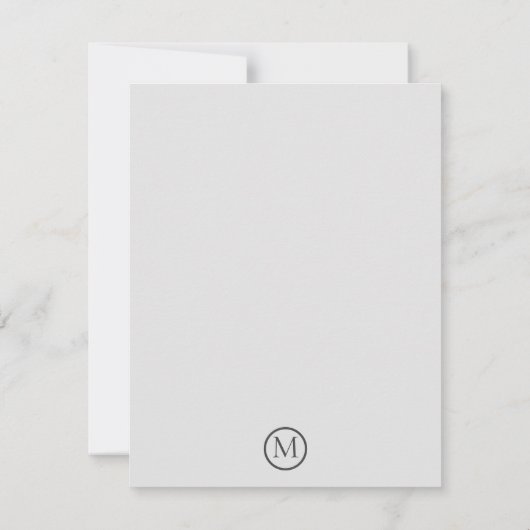 Boston Terrier Lente Bloemen Monogram Notitiekaartje (Achterkant)