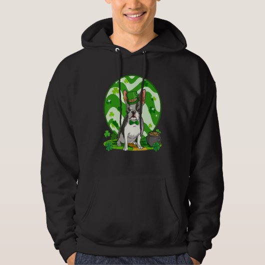 Boston Terrier Leprechaun Dog St  Patricks Day Luc Hoodie (Voorkant)