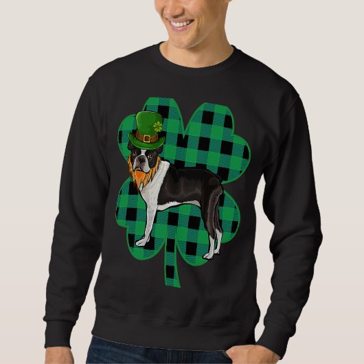 Boston Terrier Leprechaun St. Patrick's Day Geluk Trui (Voorkant)