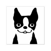 Boston Terrier Leuke Hond Gezicht Zelfinktende Stempel (Design)