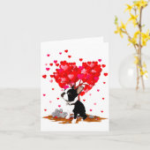 Boston Terrier Liefhebber Hartvorm Boston Terrier  Kaart (Gele Bloem)