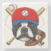 Boston Terrier Liefhebber Stone Onderzetter| Liefh Stenen Onderzetter (Voorkant)