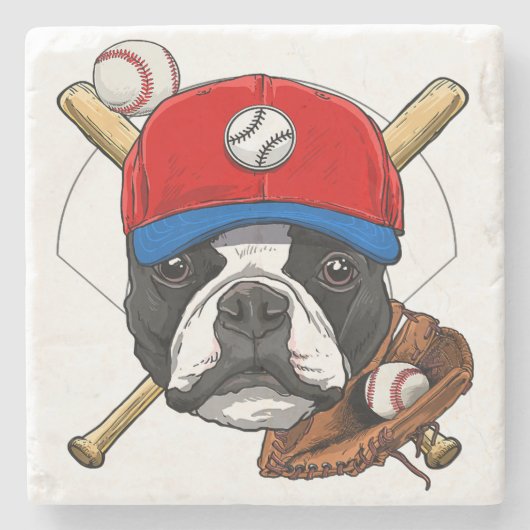 Boston Terrier Liefhebber Stone Onderzetter| Liefh Stenen Onderzetter (Voorkant)