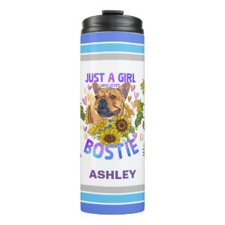 Boston terrier Liefhebber Zonnebloem Trainer Bloem Thermosbeker