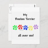 Boston Terrier loopt over me heen Briefkaart (Voorkant / Achterkant)