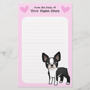 Boston Terrier Love Briefpapier
