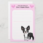 Boston Terrier Love Briefpapier (Voorkant / Achterkant)