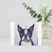 Boston Terrier Love hart Briefkaart (Staand voorkant)