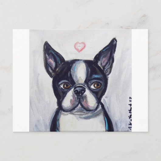 Boston Terrier Love hart Briefkaart (Voorkant)