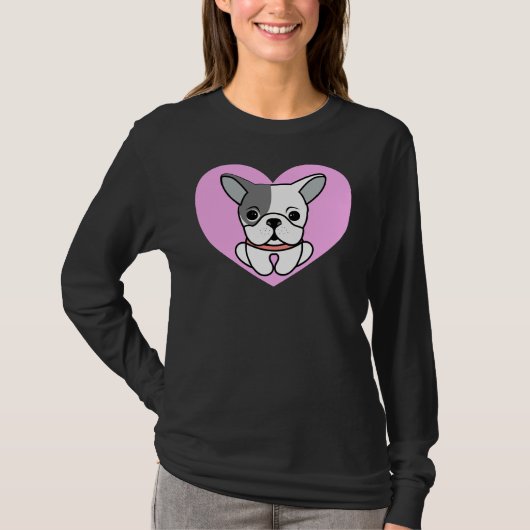 Boston Terrier Love Heart T-shirt (Voorkant)