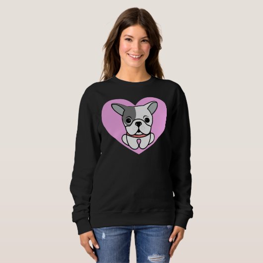Boston Terrier Love Heart Trui (Voorkant volledig)