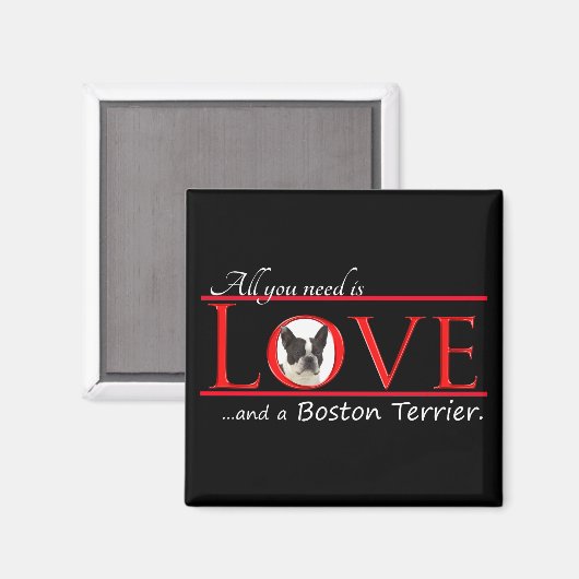 Boston Terrier Love Magnet (Voorkant / Achterkant)