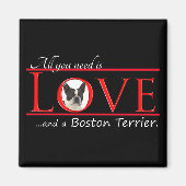 Boston Terrier Love Magnet (Voorkant)
