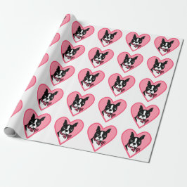 Boston Terrier Love Pink hoort snoeppapier Cadeaupapier
