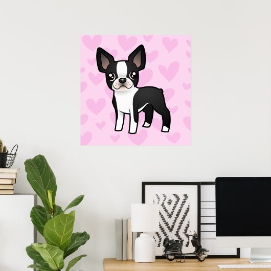 Boston Terrier Love Poster (Thuiskantoor)