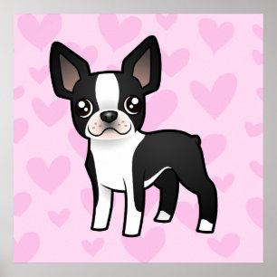 Boston Terrier Love Poster