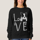 Boston Terrier Love Relaxed Fit Trui (Voorkant)
