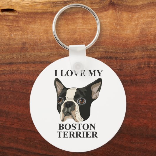 Boston Terrier Love Sleutelhanger (Voorkant)