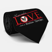 Boston Terrier Love Stropdas (Opgerold)