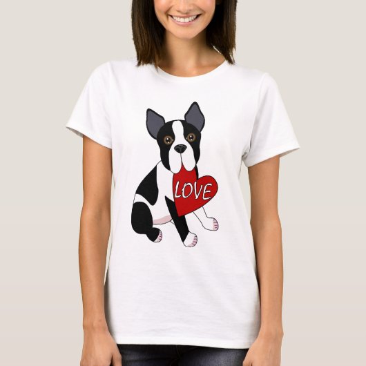 Boston Terrier Love T-shirt (Voorkant)