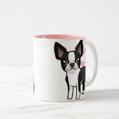 Boston Terrier Love Tweekleurige Koffiemok (Voorkant rechts)